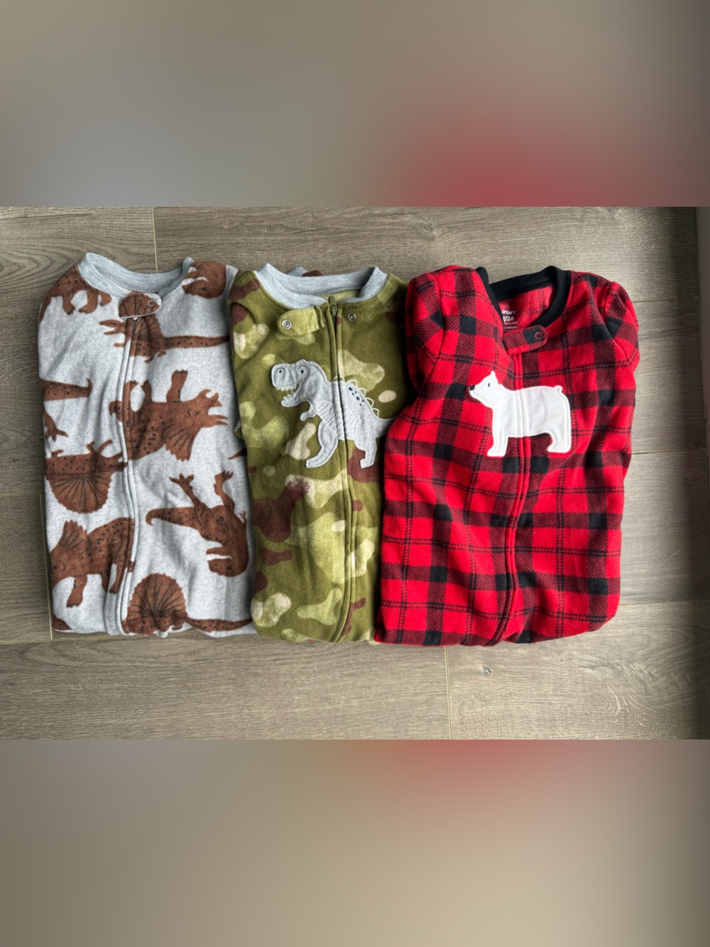 Bundle of 3 fleece footed pyjamas size 2T